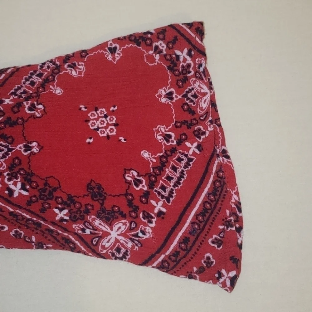 JUSTICE Bandana Print Blouse Red Size 14/16